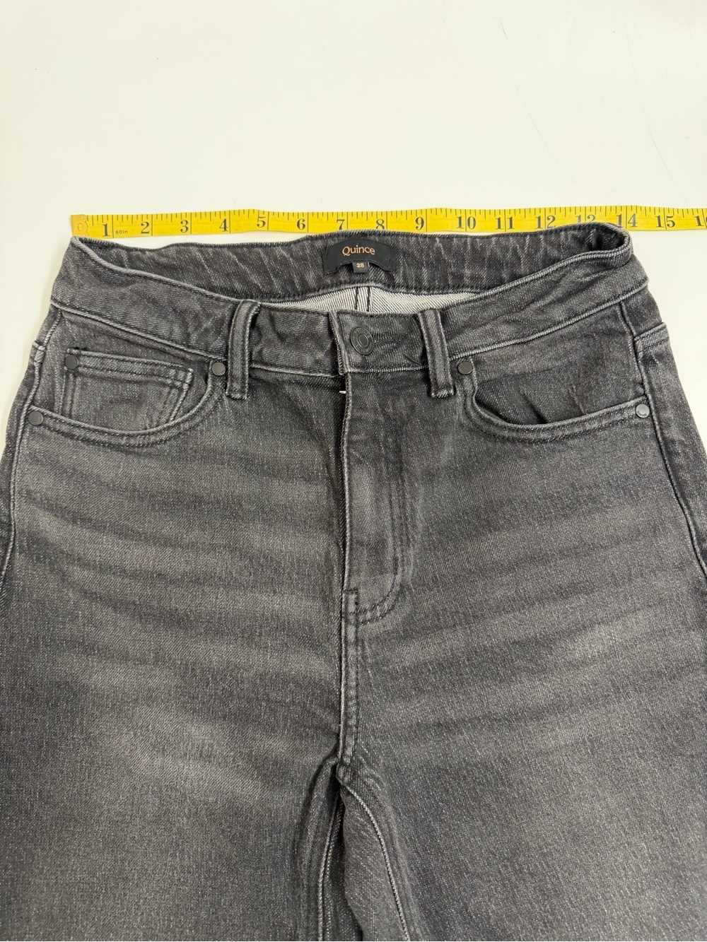 Quince Bella Relaxed Straight High Rise Jeans 28 Charcoal Quiet Luxury - Picture 8 of 10